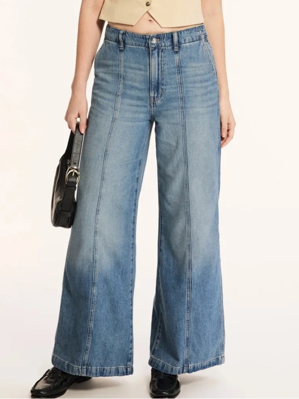 Madewell Wide Sweep Trouser High-Rise Wide-Leg Jeans in Light Blue Wash